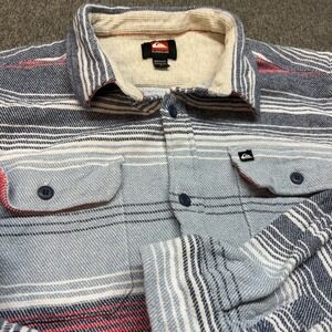 Vintage Quiksilver Men's L Flannel Shirt Button Up Striped Surf Skate Grunge Y2K
